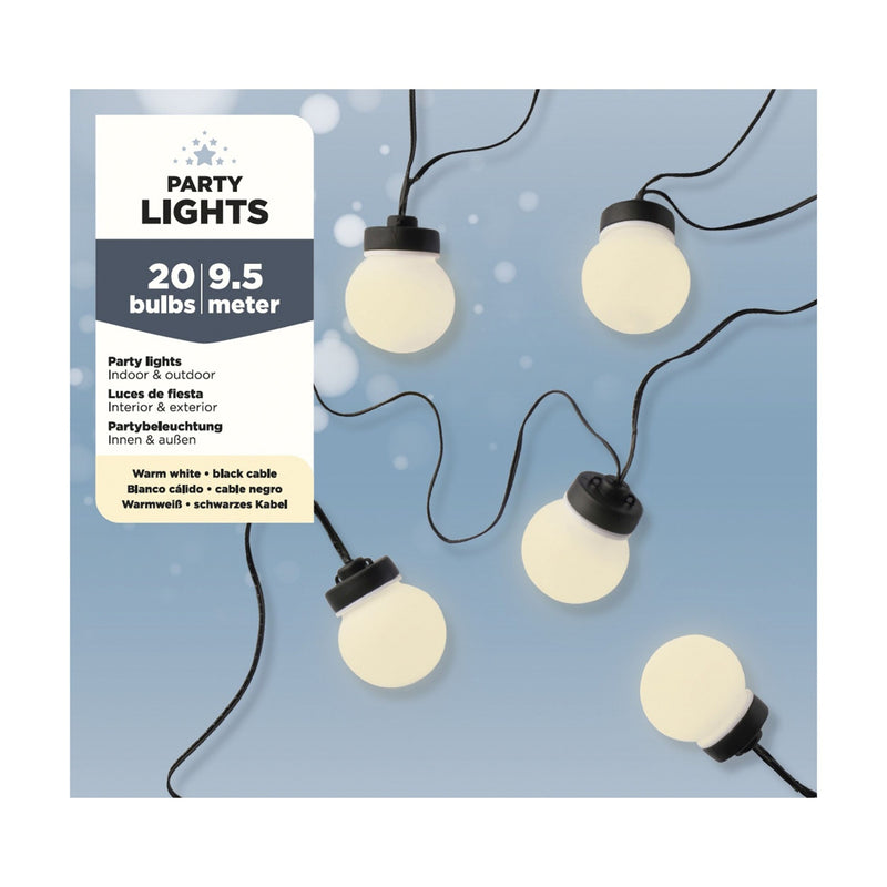Lumineo -  Partylight  led 20 bollen 950cm warm wit