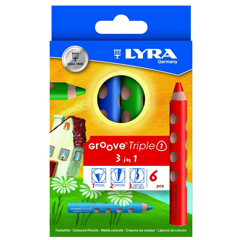 LYRA -  Kleurpotlood  groove triple one 6 kleuren | 5 stuks