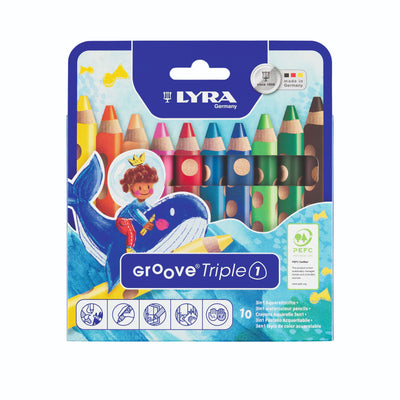 LYRA -  Kleurpotlood  groove triple one 10 kleuren
