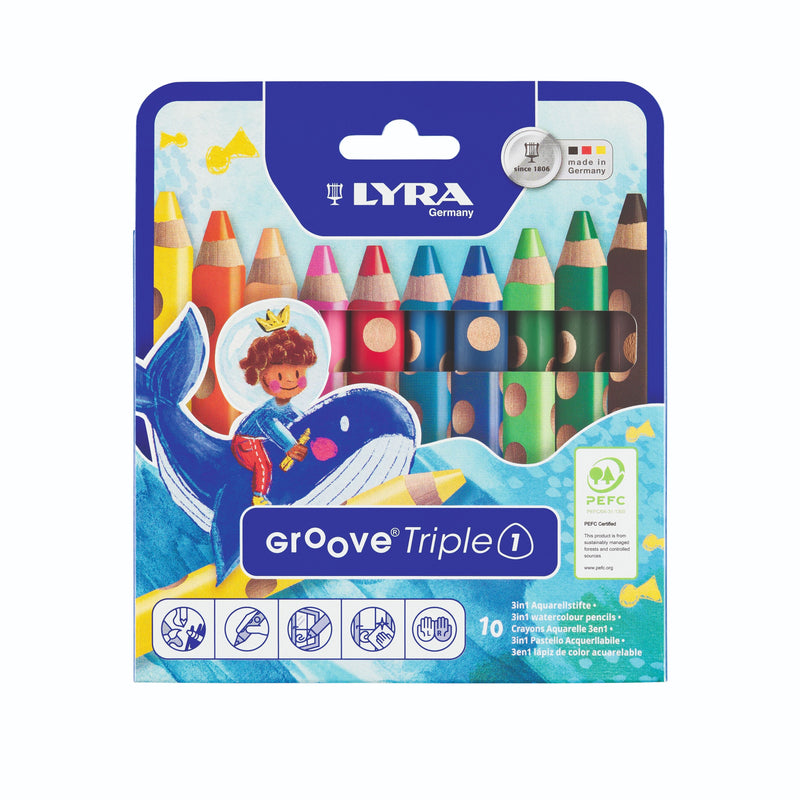 LYRA -  Kleurpotlood  groove triple one 10 kleuren