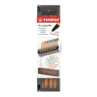 Stabilo -  Fineliner point 88 f clickset à 10 kleuren | 5 stuks