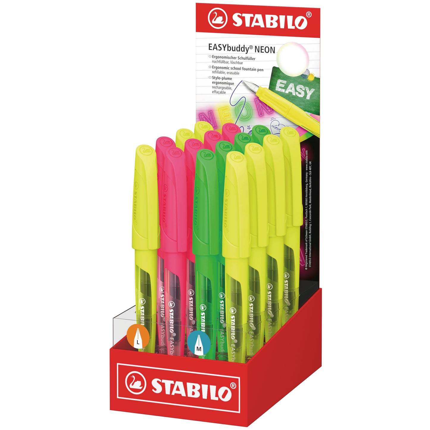 Stabilo -  Vulpen easybuddy l en m neon ass