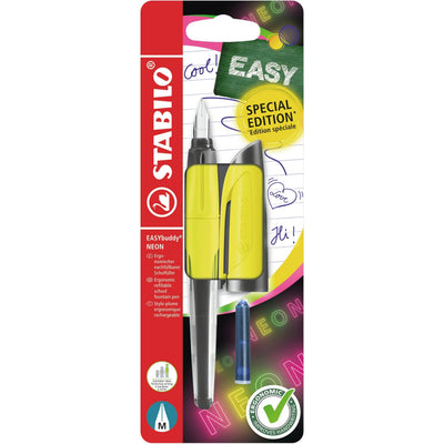 Stabilo -  Vulpen easybuddy m neon geel blister à 1st | 5 stuks