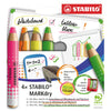 Stabilo -  Whiteboardpotlood markdry 4st neon kleuren | 10 stuks
