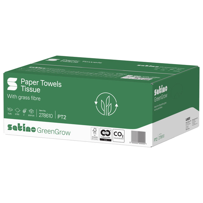 Satino -  Handdoek  pt2 greengrow 2laags 278610
