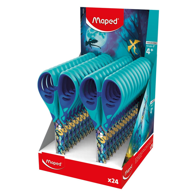 Maped -  Schaar  dragon 13cm display 24 stuks blauw