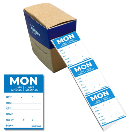 Avery -  Etiket  haccp maandag-blauw 40x56mm 500st