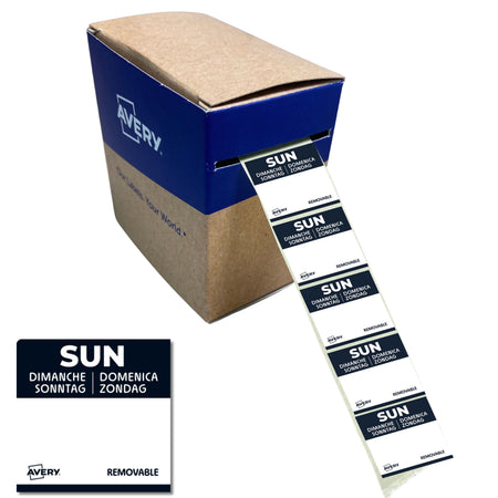 Avery -  Etiket  haccp zondag-zwart 25x25mm 1000st | 6 stuks