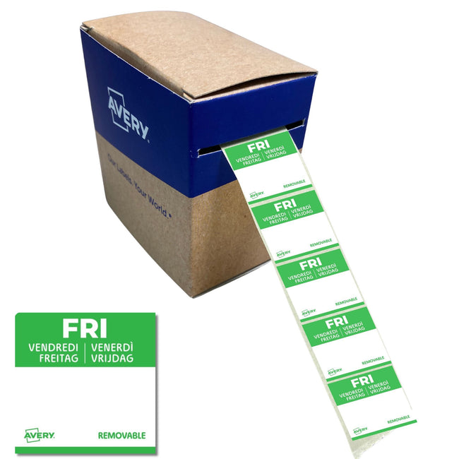 Avery -  Etiket  haccp vrijdag-groen 25x25mm 1000st | 6 stuks