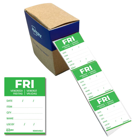 Avery -  Etiket  haccp vrijdag-groen 40x56mm 500st