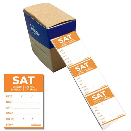 Avery -  Etiket  haccp zaterdag-oranje 40x56mm 500st