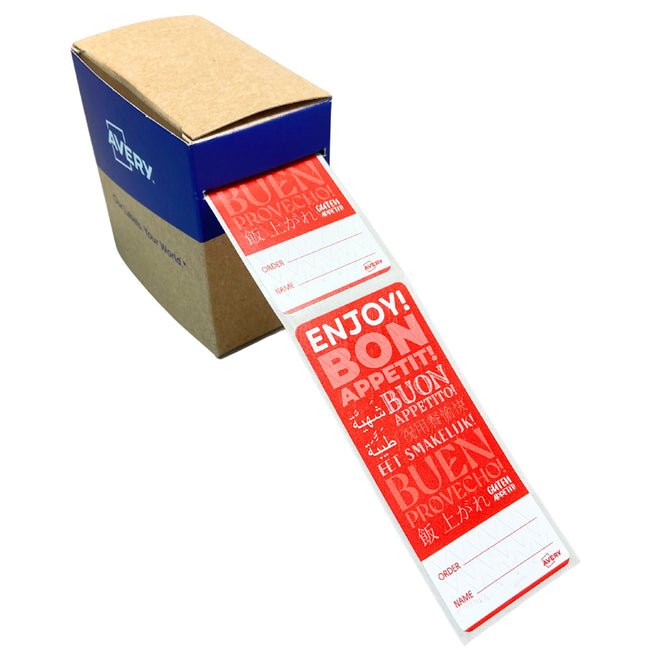 Avery -  Etiket  sluitzegel rood 40x95mm 250st | 6 stuks