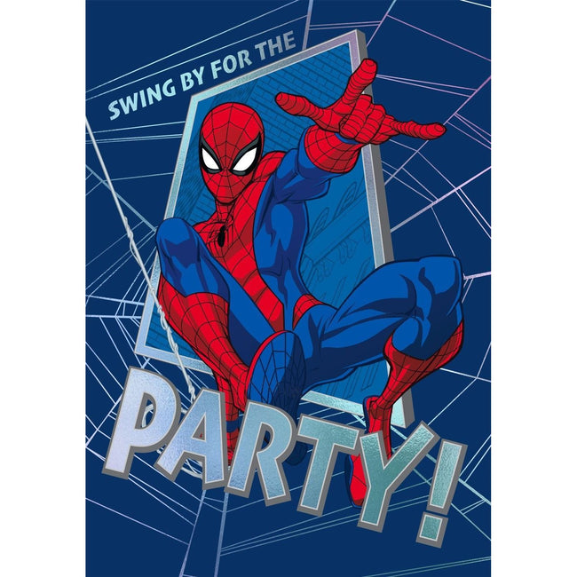 Hallmark -  Wenskaart  uitnodiging spiderman 6 stuks