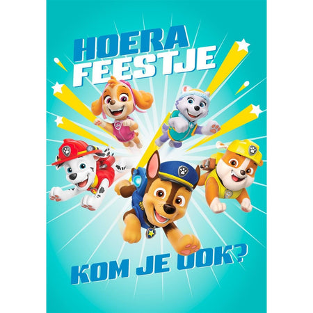 Hallmark -  Wenskaart  uitnodiging paw patrol 6 stuks