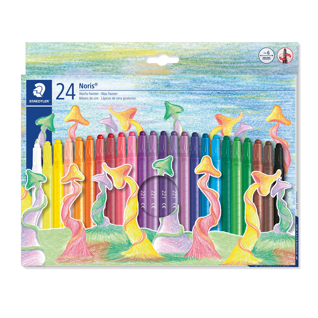 Staedtler -  Waxpotlood noris twister set 24 kleuren | 5 stuks