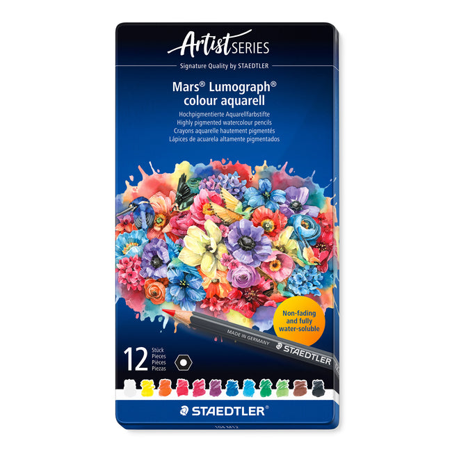 Staedtler -  Aquarelpotlood mars lumograph 12 kleuren | 10 stuks