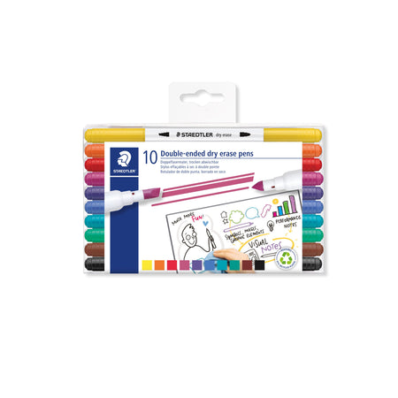 Staedtler -  Whitebordstiften dubbele punt 10 kleuren | 6 stuks