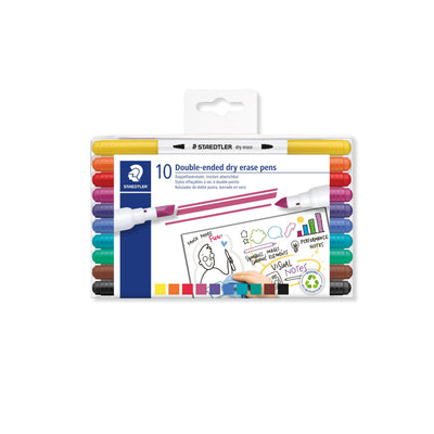 Staedtler -  Whitebordstiften dubbele punt 10 kleuren