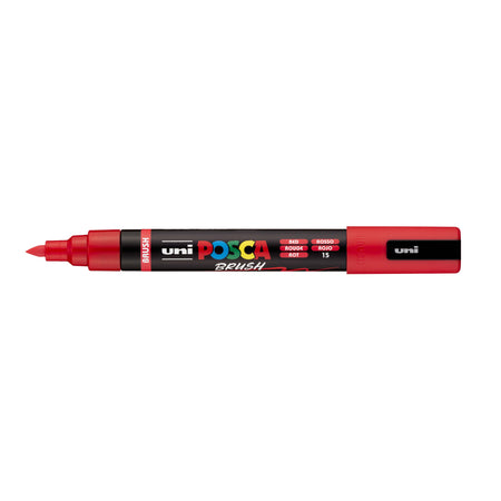 Posca -  Paintmarker uni  pc-5br brushpunt m rood | 6 stuks