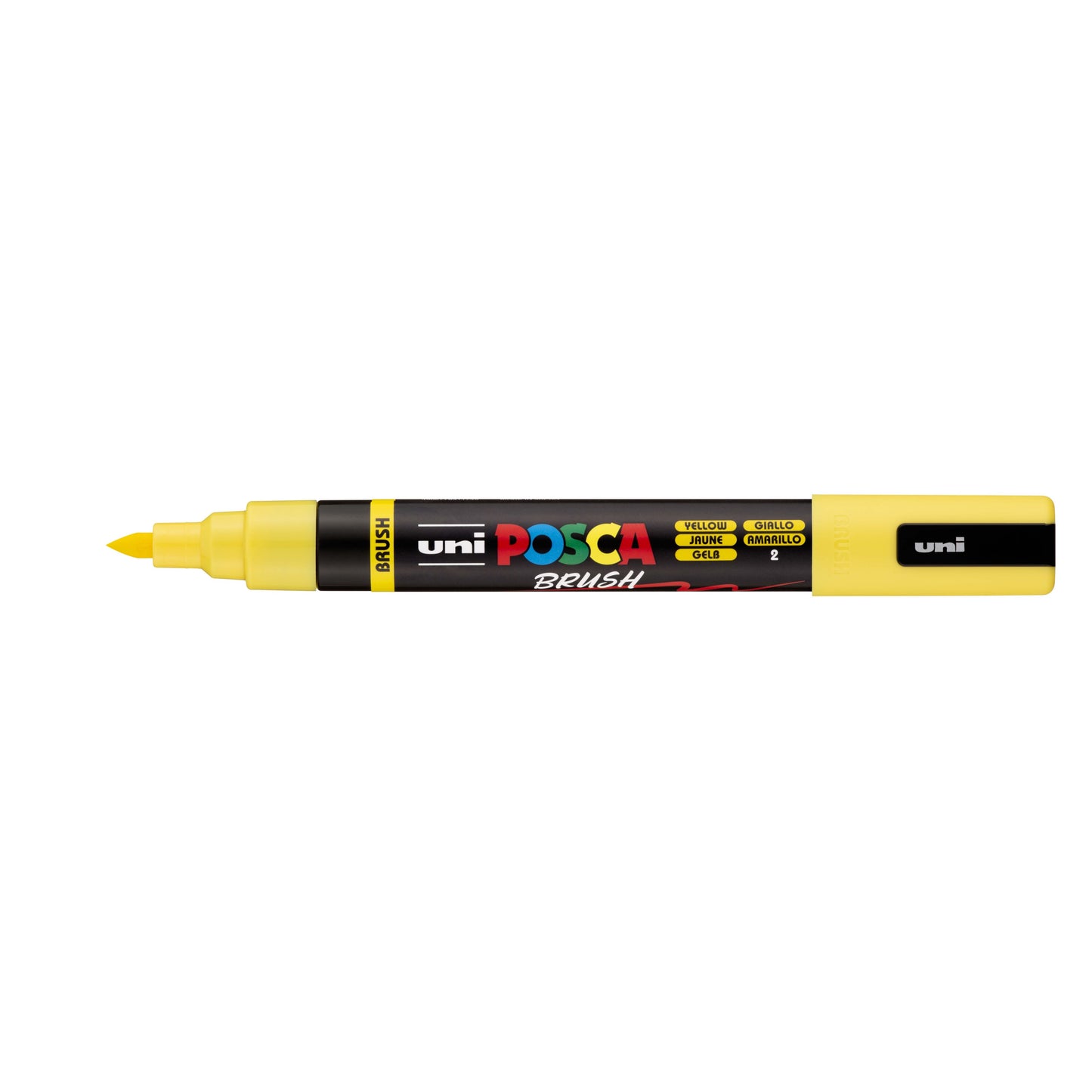 Posca -  Paintmarker uni  pc-5br brushpunt m geel | 6 stuks