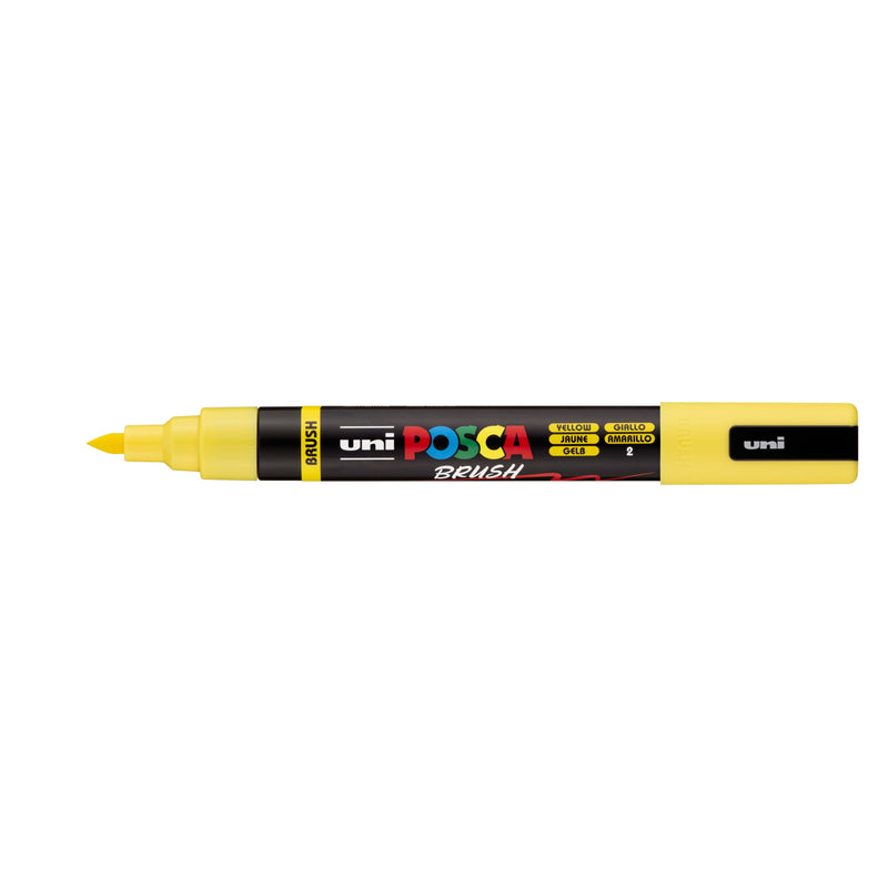 Posca -  Paintmarker uni  pc-5br brushpunt m geel | 6 stuks