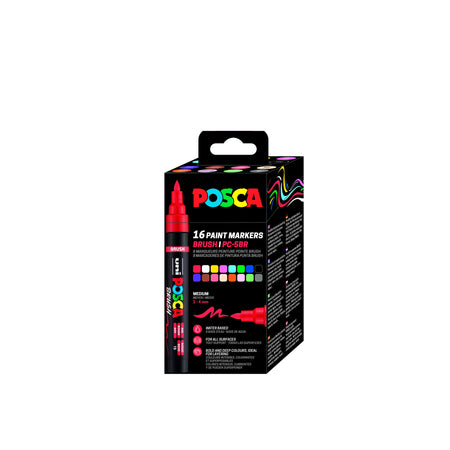 Posca -  Paintmarker uni  pc-5br brushpunt m ass 16st