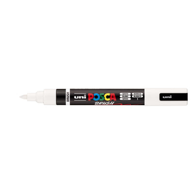 Posca -  Paintmarker uni  pc-5br brushpunt m wit | 6 stuks