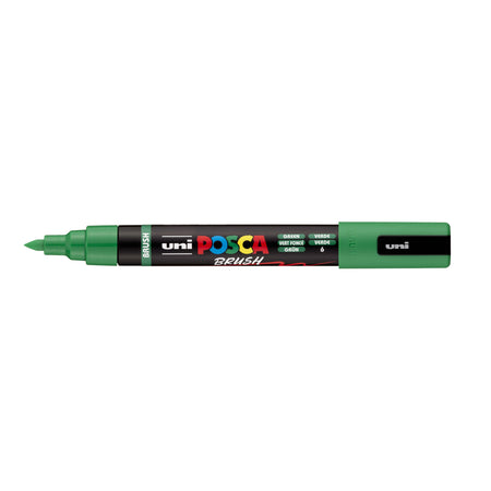 Posca -  Paintmarker uni  pc-5br brushpunt m donkergn | 6 stuks