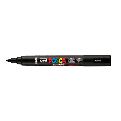 Posca -  Paintmarker uni  pc-5br brushpunt m zwart | 6 stuks