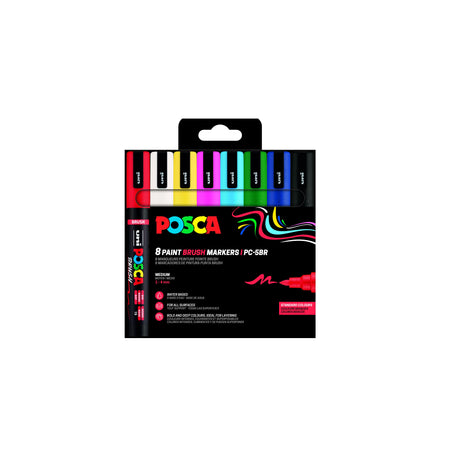 Posca -  Paintmarker uni  pc-5br brushpunt m ass 8st