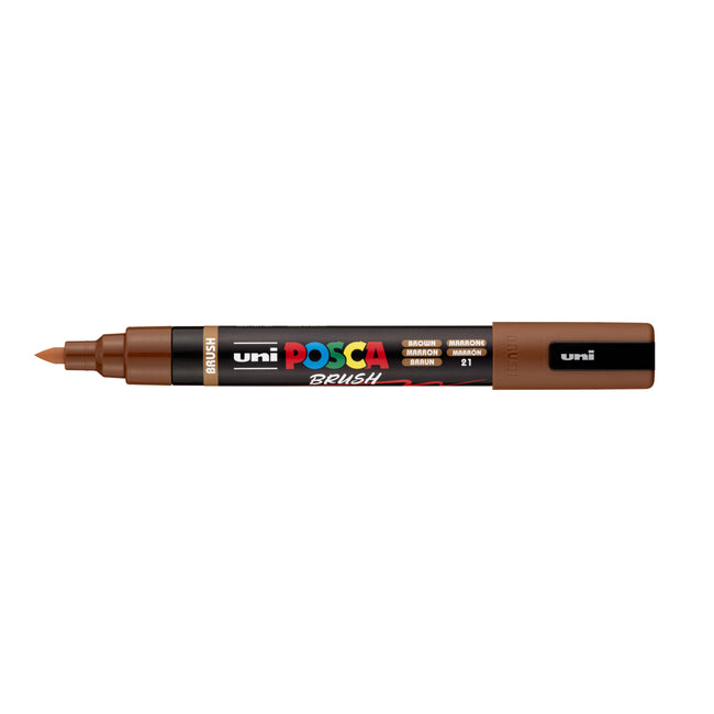 Posca -  Paintmarker uni  pc-5br brushpunt m bruin | 6 stuks