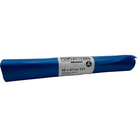 PowerSterko -  Afvalzak | Gerecycled LDPE | 60x67cm | T21 | blauw | 500 stuks