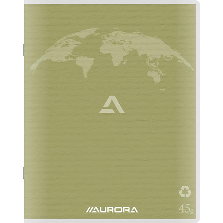 Aurora - Writing 45 Notizbuch aus Recyclingpapier, 96 Seiten, liniert, moosgrün