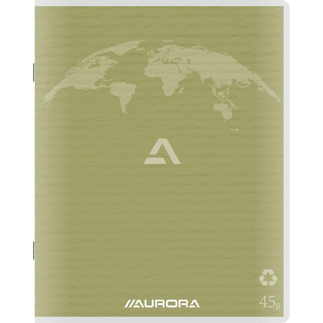 Aurora - Writing 45 Notizbuch aus Recyclingpapier, 96 Seiten, liniert, moosgrün