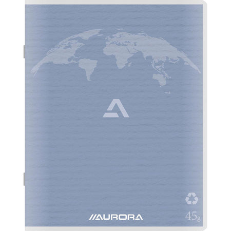Aurora - Writing 45 Notizbuch aus Recyclingpapier, 96 Seiten, kariert 5 mm, hellblau