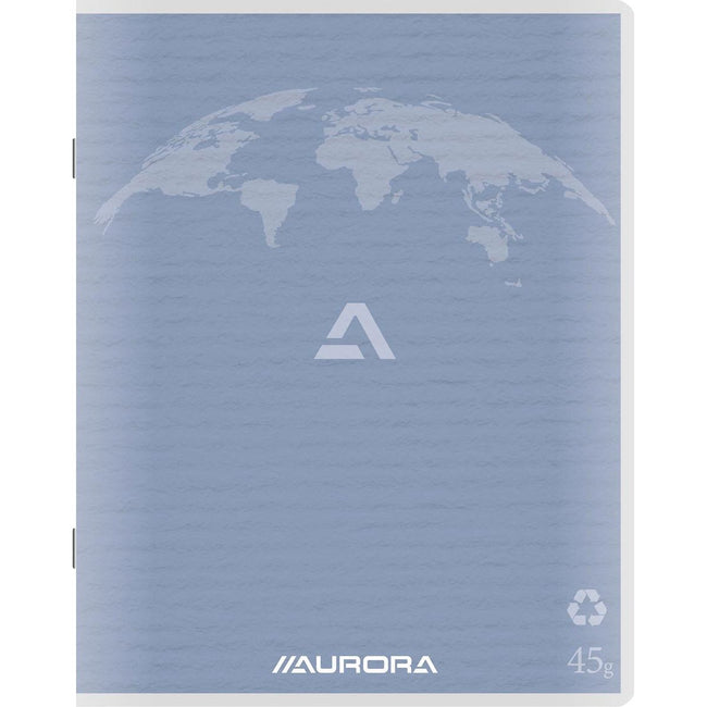 Aurora - Writing 45 Notizbuch aus Recyclingpapier, 96 Seiten, kariert 5 mm, hellblau