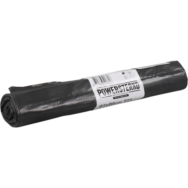 PowerSterko - Abfallbeutel | Recyceltes LDPE | 61x80cm | T23 | grau | 500 Stück