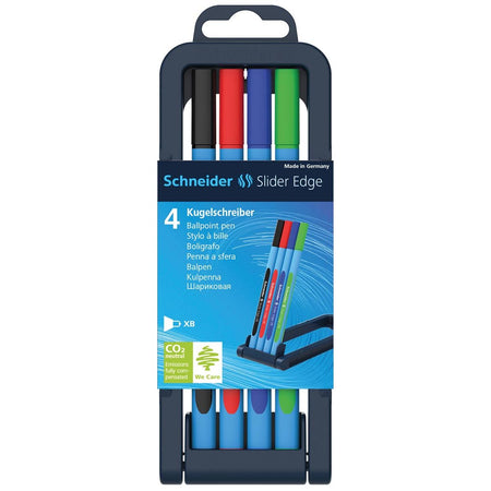 Schneider - Kugelschreiber Slider Edge, extra breit, farbig sortiert, Set-up-Box à 4 Stück