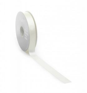 Satinbande Premium Doppelgesicht 25 mm x 25 Meter Creme / Elfenbein