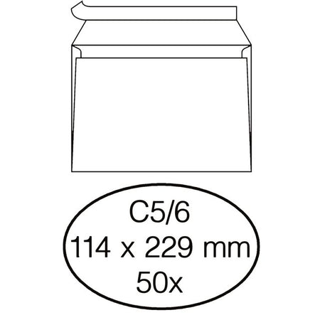 Quantore - Briefumschlagbank C5/6 114x229mm selbstklebend weiß 50 Stück