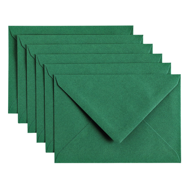 Papicolor - Briefumschlag C6 114x162mm kieferngrün, Packung mit 6 Stück