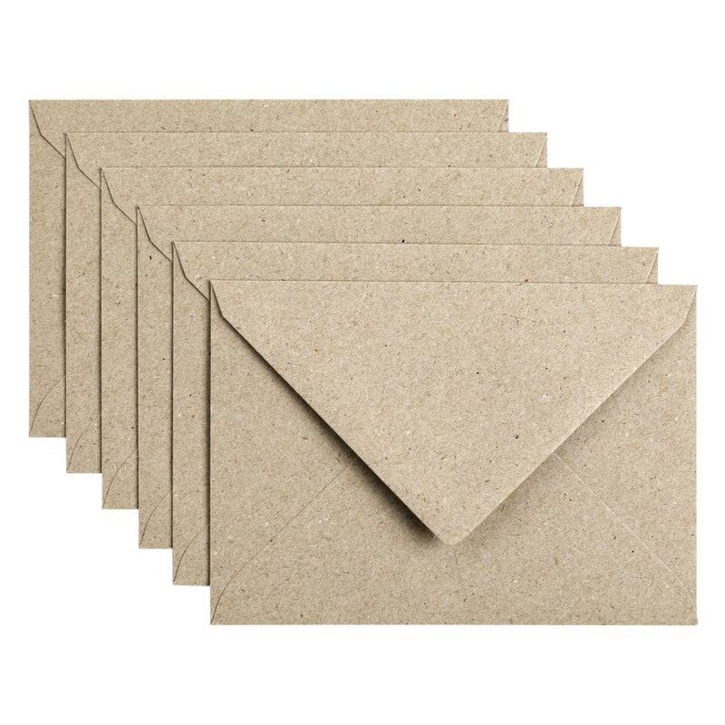 Papicolor - Briefumschlag C6 114x162mm kraftgrau Packung mit 6 Stück