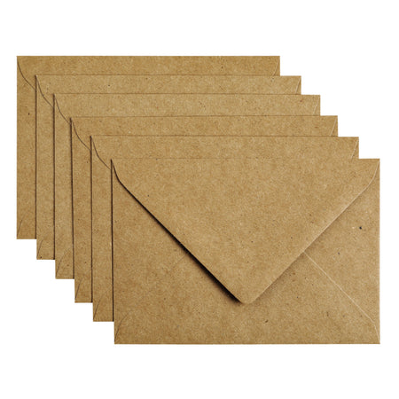 Papicolor - Briefumschlag C6 114x162mm kraftbraun Packung mit 6 Stück