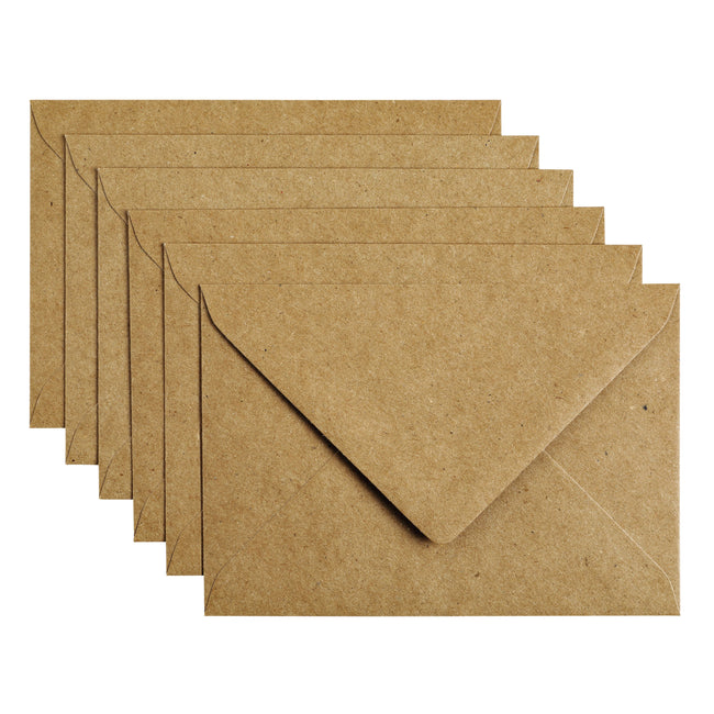 Papicolor - Briefumschlag C6 114x162mm kraftbraun Packung mit 6 Stück