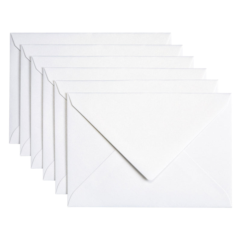 Papicolor - Briefumschlag C6 114x162mm metallic perlweiß Packung mit 6 Stück