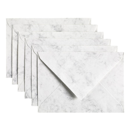 Papicolor - Briefumschlag C6 114x162mm marmorgrau Packung mit 6 Stück