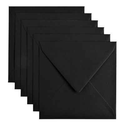 Papicolor - Briefumschlag 140x140mm rabenschwarz Packung mit 6 Stück