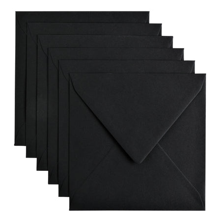 Papicolor - Briefumschlag 140x140mm rabenschwarz Packung mit 6 Stück