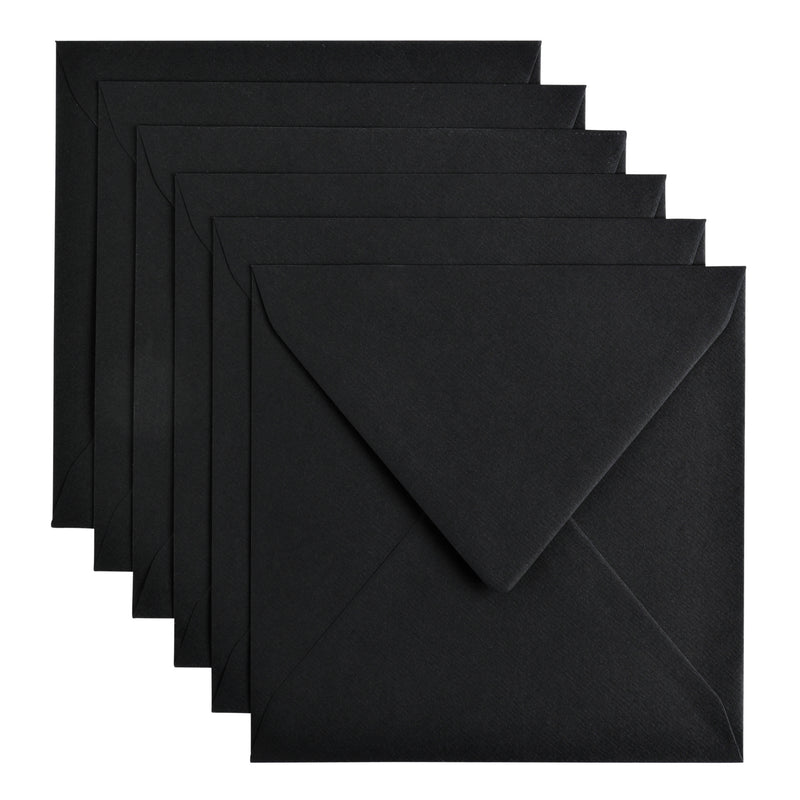Papicolor - Briefumschlag 140x140mm rabenschwarz Packung mit 6 Stück