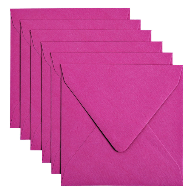 Papicolor - Briefumschlag 140x140mm leuchtend rosa, Packung à 6 Stück